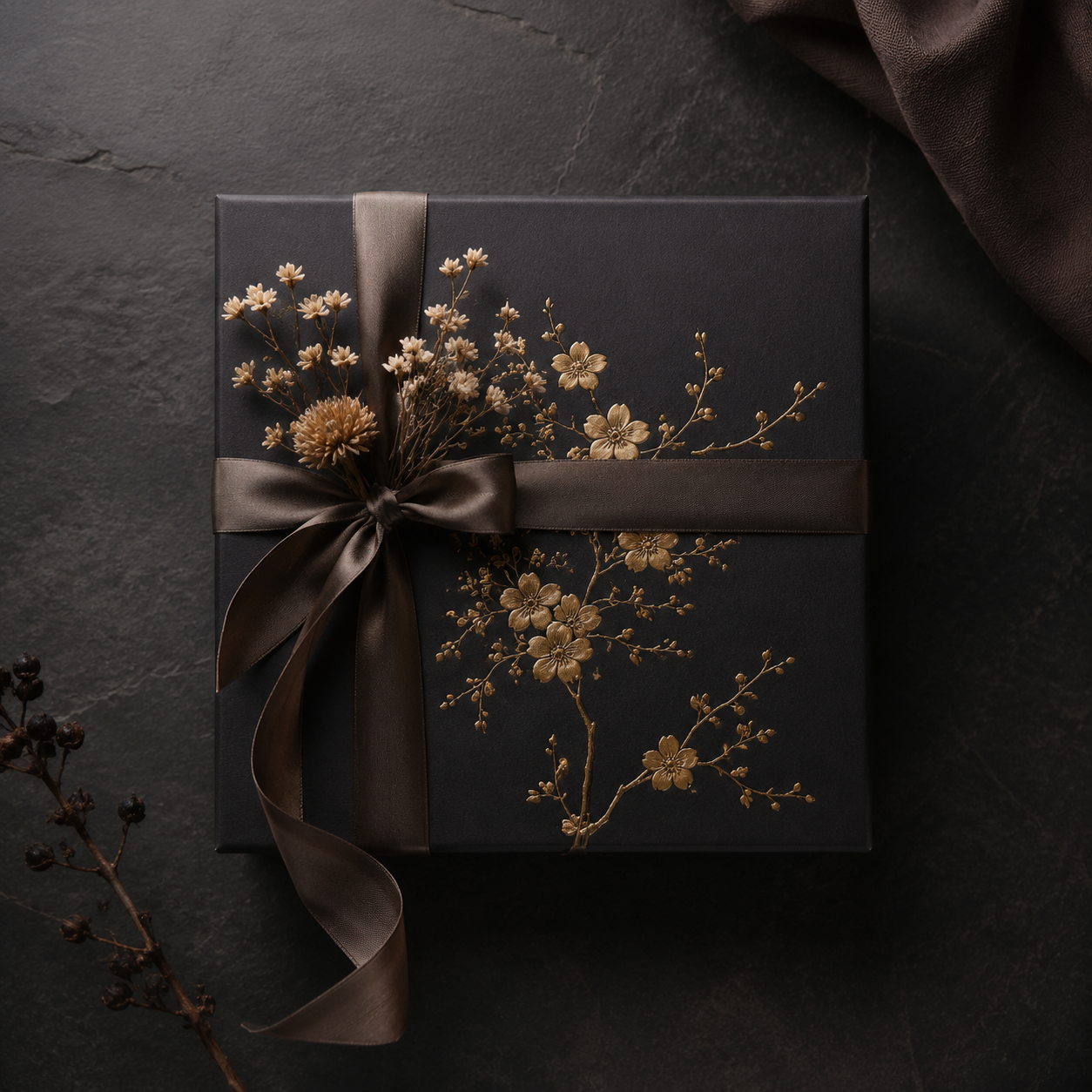 Orami premium packaging — paulownia wood box with silk lining