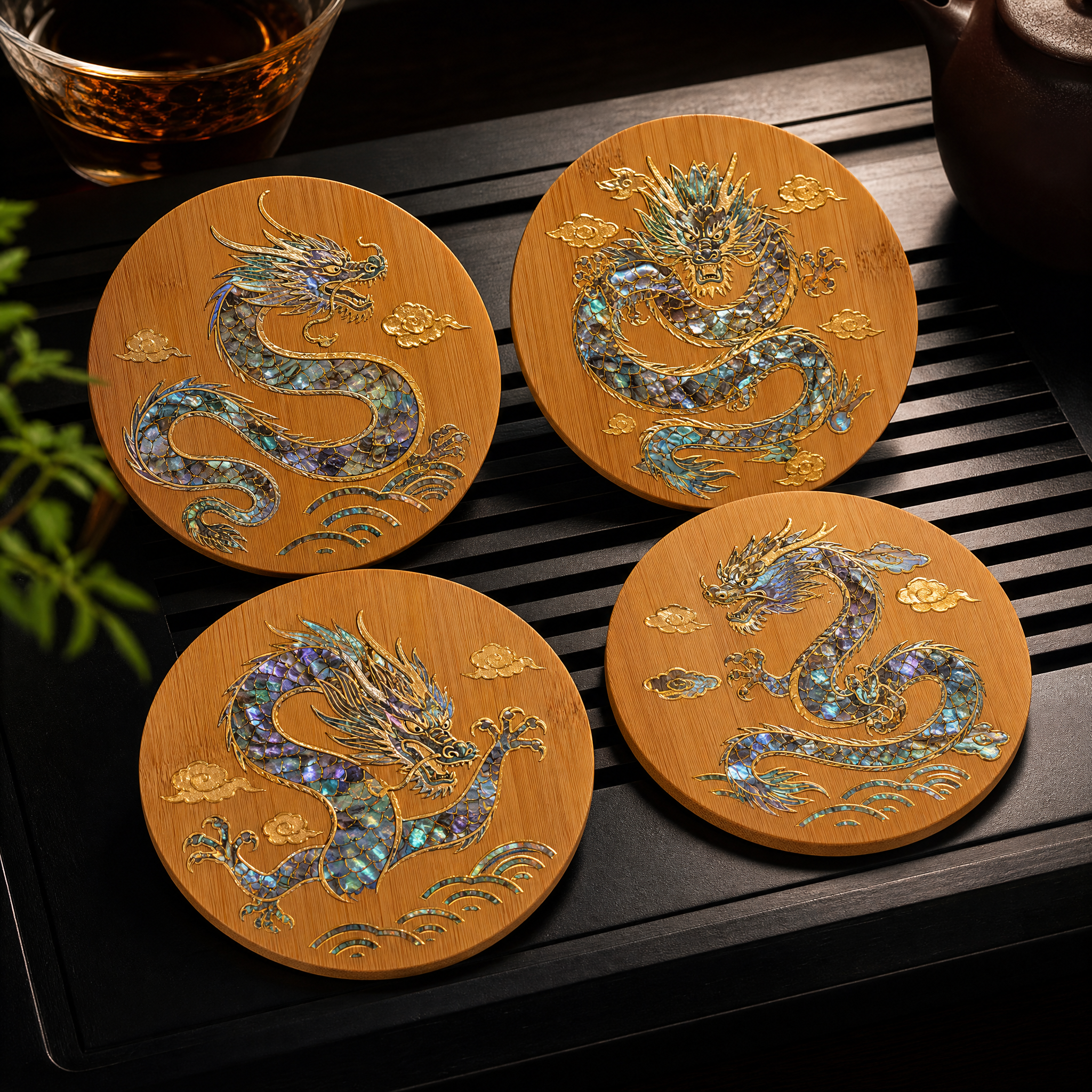 螺钿竹节茶则